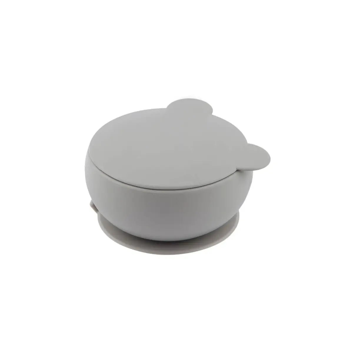 OiOi Vakum Tabanlı Silikon Kapaklı Kase6+ Ay Powder Grey