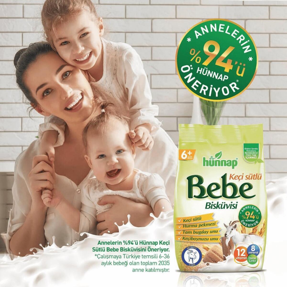 Hünnap Keçi Sütlü Bebek Bisküvisi 400 gr x2