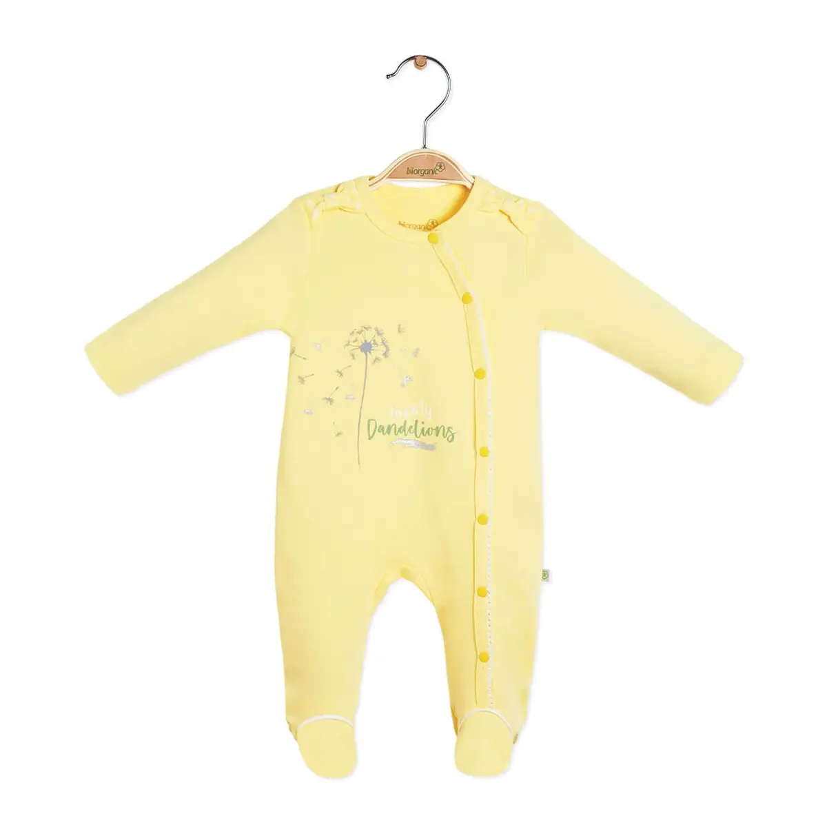 Bibaby Organik Tulum Fly Dandelions Sarı - Ekru