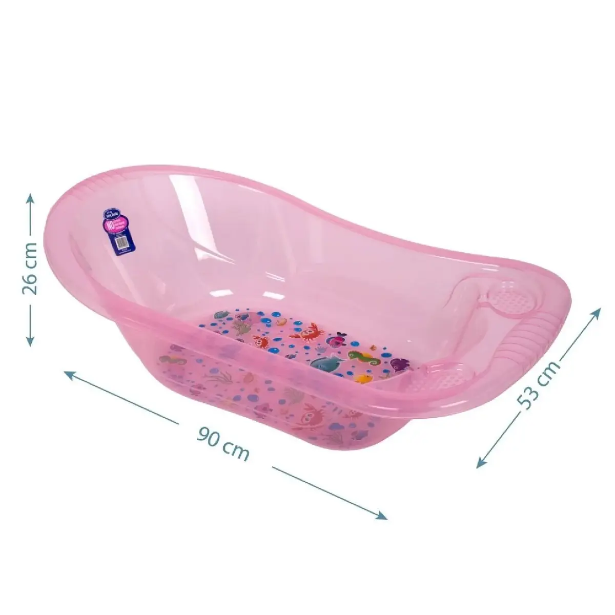 Sevi Bebe Giderli Bebek Banyo Küveti Desenli Şeffaf Pembe (Yeni)
