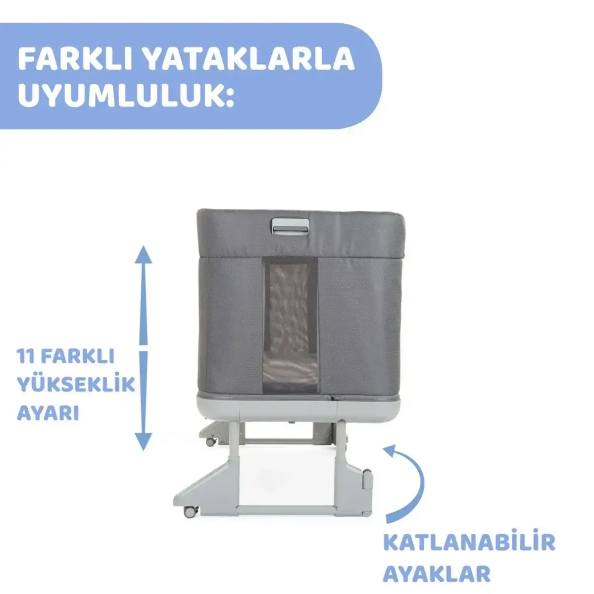 Chicco Next2Me Forever Anne Yanı Beşik Slate Grey