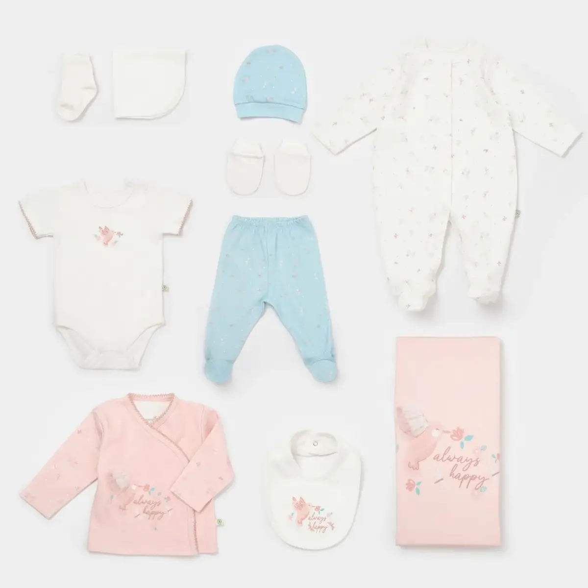 Bibaby Organik Hastane Çıkışı 10lu Always Happy Ekru - Gül Kurusu