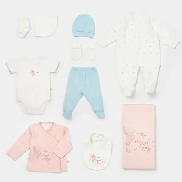 Bibaby Organik Hastane Çıkışı 10lu Always Happy Ekru - Gül Kurusu