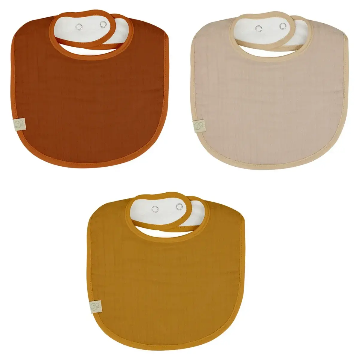 Bistyle Organik Fular Önlük Müslin 3lü Kiremit - Bej - Hardal