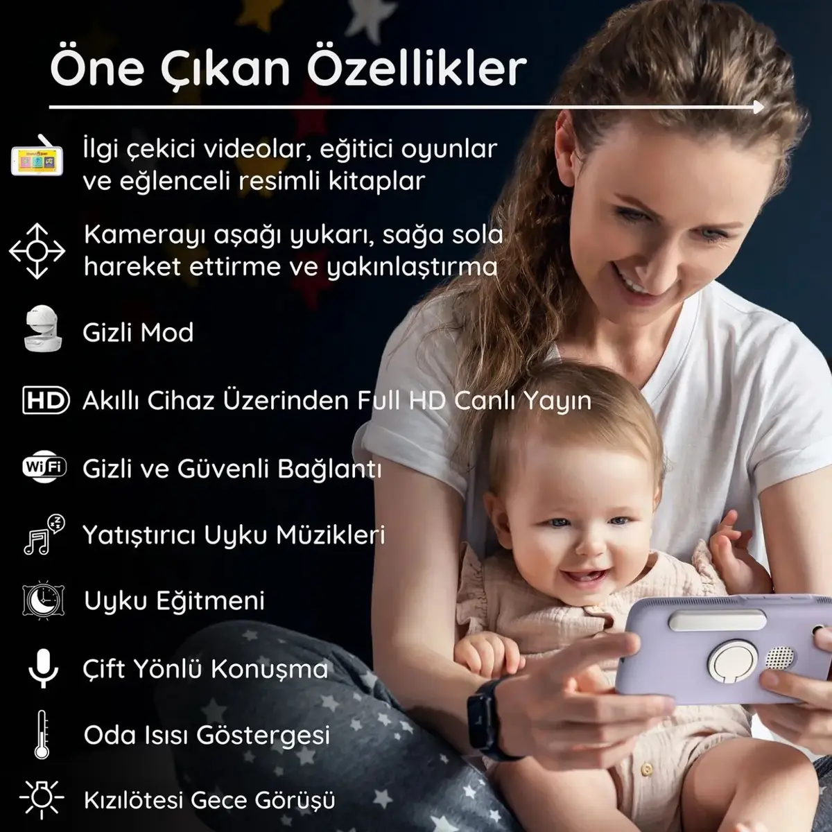 Hubble Nursery Pal  Deluxe 5 inç Dijital Bebek Kamerası