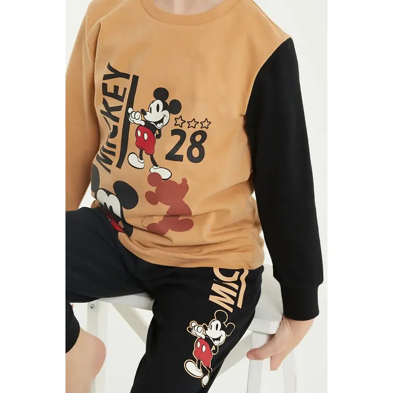 RolyPoly Mickey Mouse Pijama Takımı Camel