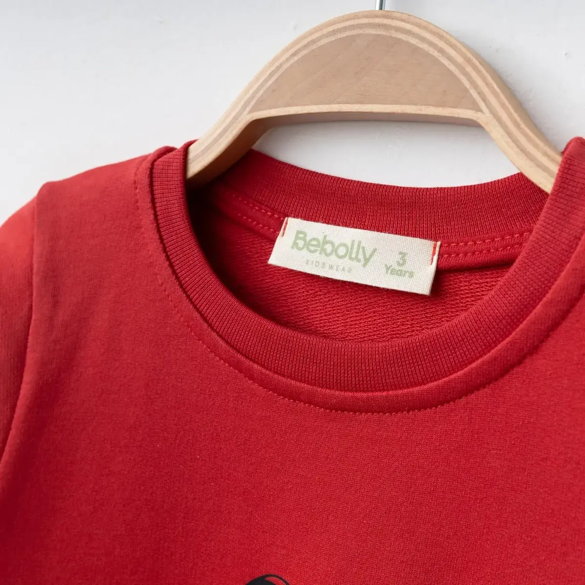 Bebolly Sweatshirt Kalp Baskılı Kırmızı