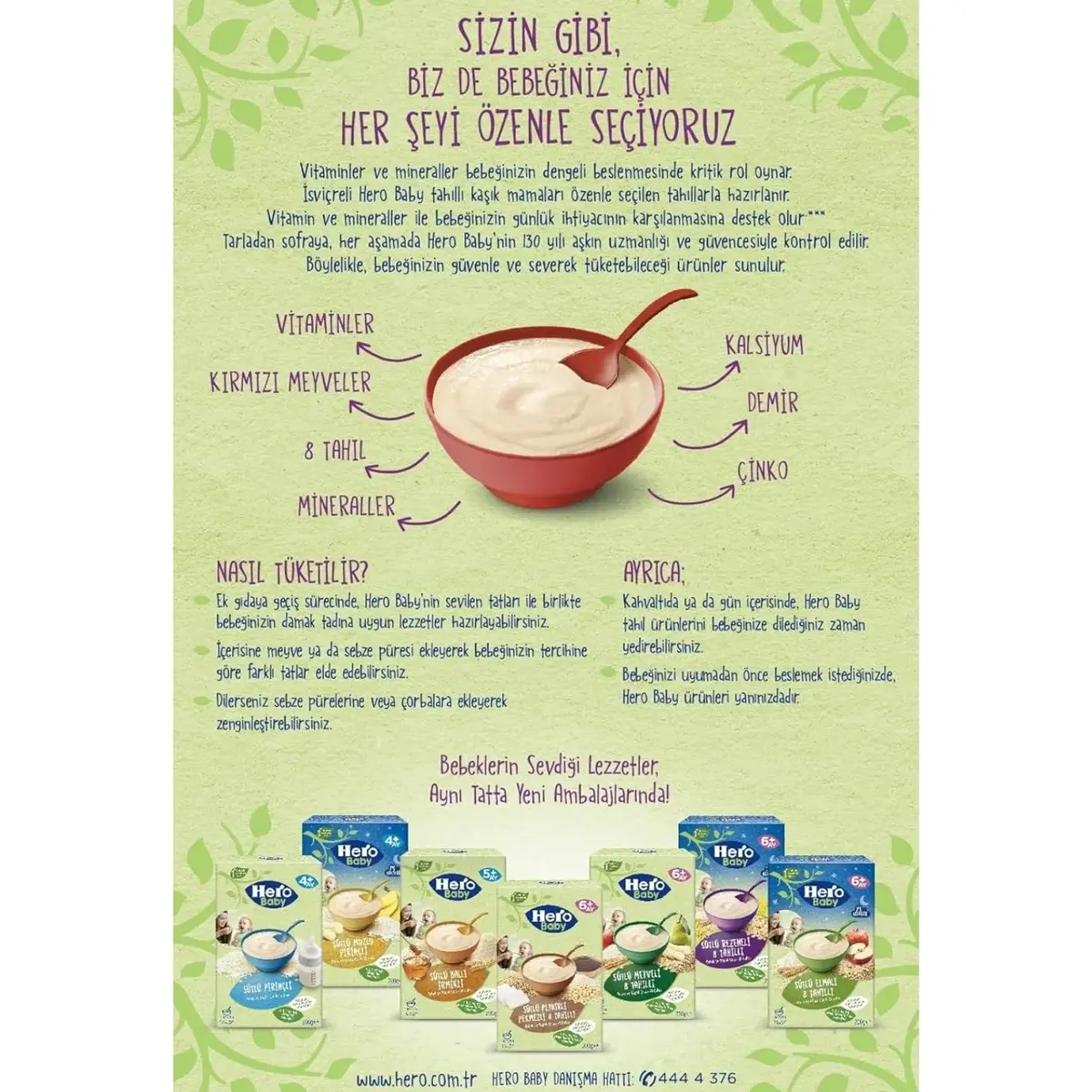 Hero Baby Kaşık Maması Sütlü Kırmızı Meyveli  8 Tahıllı 200 Gr