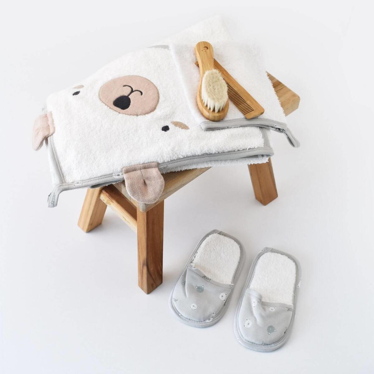 Bibaby Organik Bornoz Takımı Kutulu Hug Me Bear Yeşil