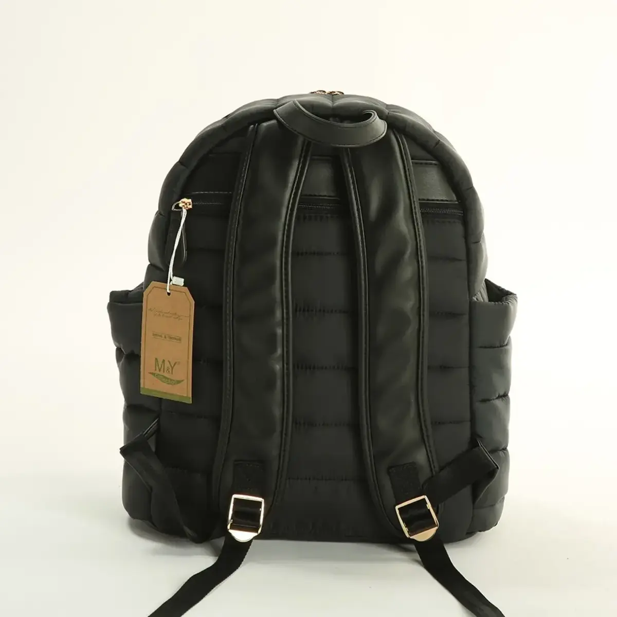 M&Y Collection Puff Deri Sırt Çantası Siyah / Black