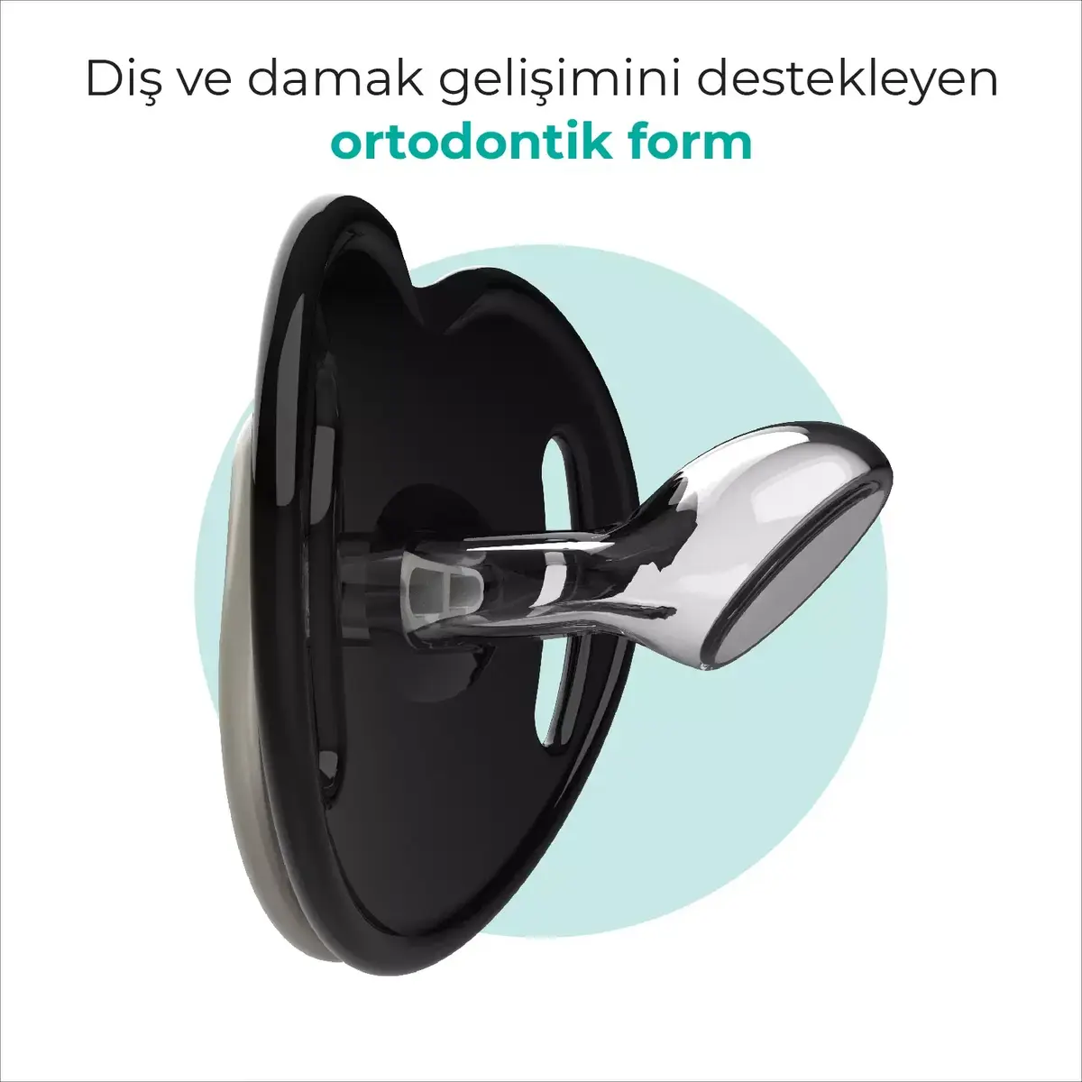 Mamajoo Silikon Emzik 2li Gece ve Gündüz & Sterilizasyon Saklama Kutusu 12+ Ay Black Pearl