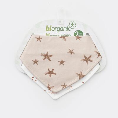 Bibaby Organik Fular Önlük 2li Magic Starfish Latte