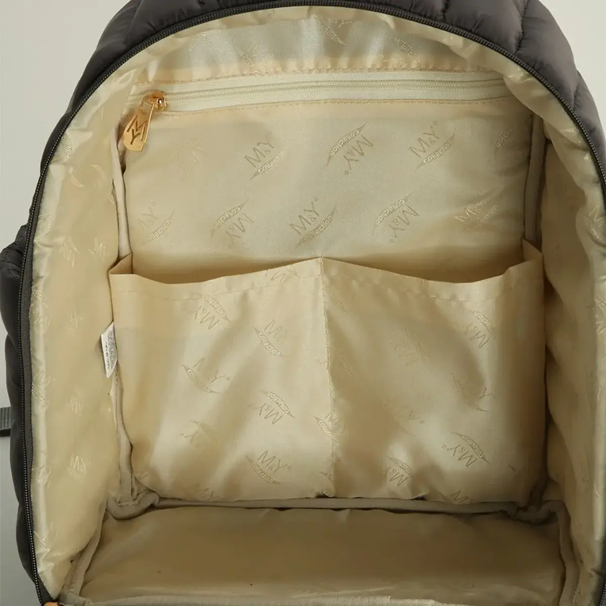 M&Y Collection Puff Deri Sırt Çantası Gri / Grey