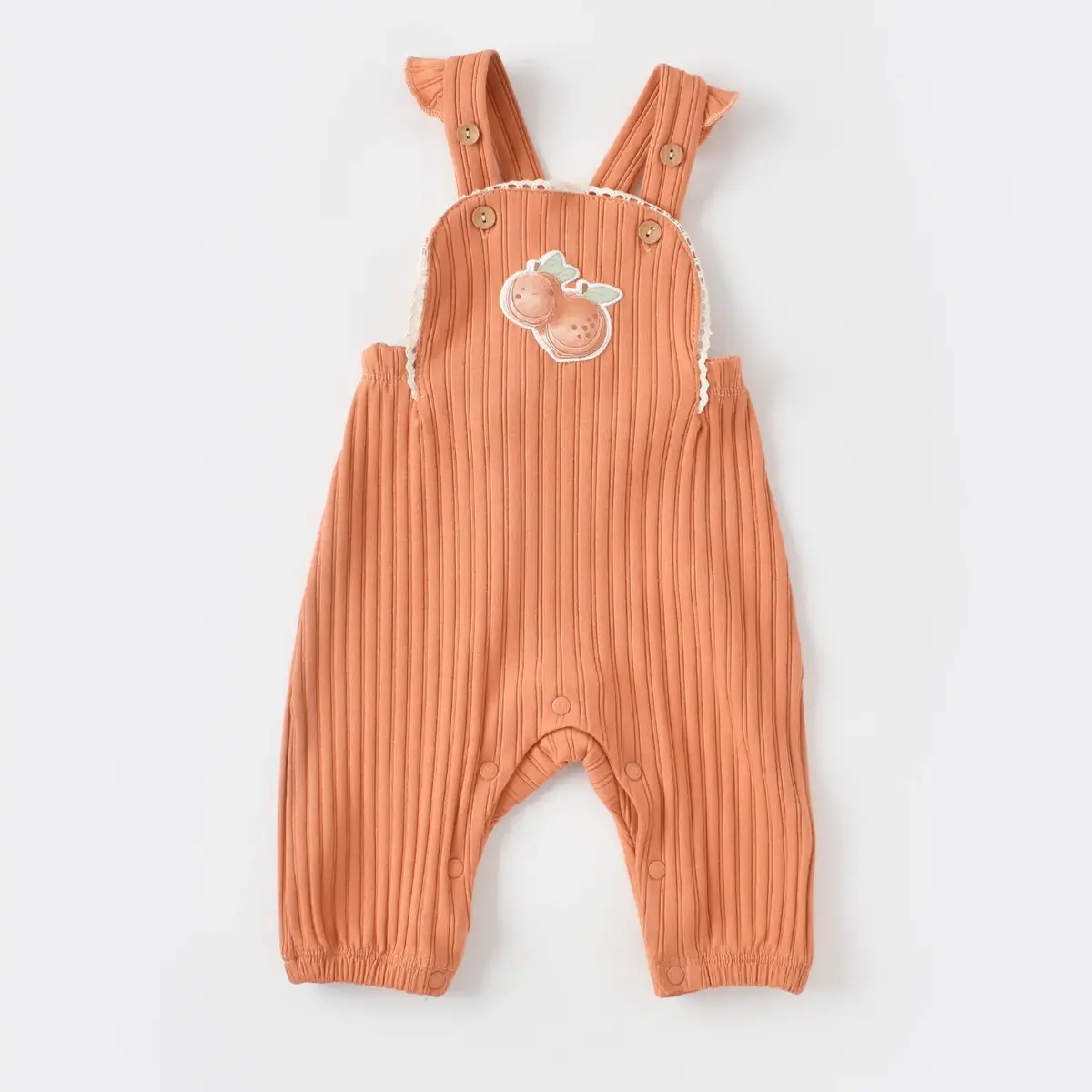 Bibaby Organik Salopet Tulum Summer Fruit Light Cream - Caramel