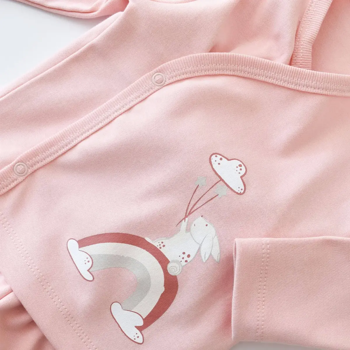 Bibaby Organik Zıbın Takımı 3lü Live Color Rabbit Somon