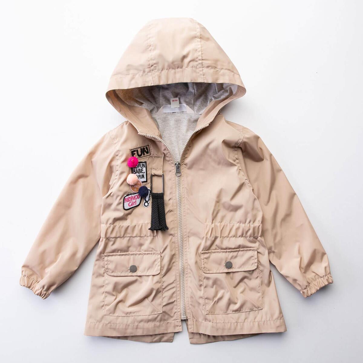 Midimod Yağmurluk Ponponlu Bej