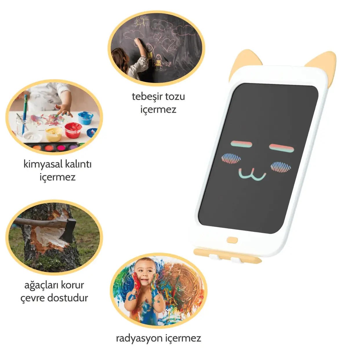 Wicue LCD Dijital Çizim Tableti Renkli 10'' Sarı