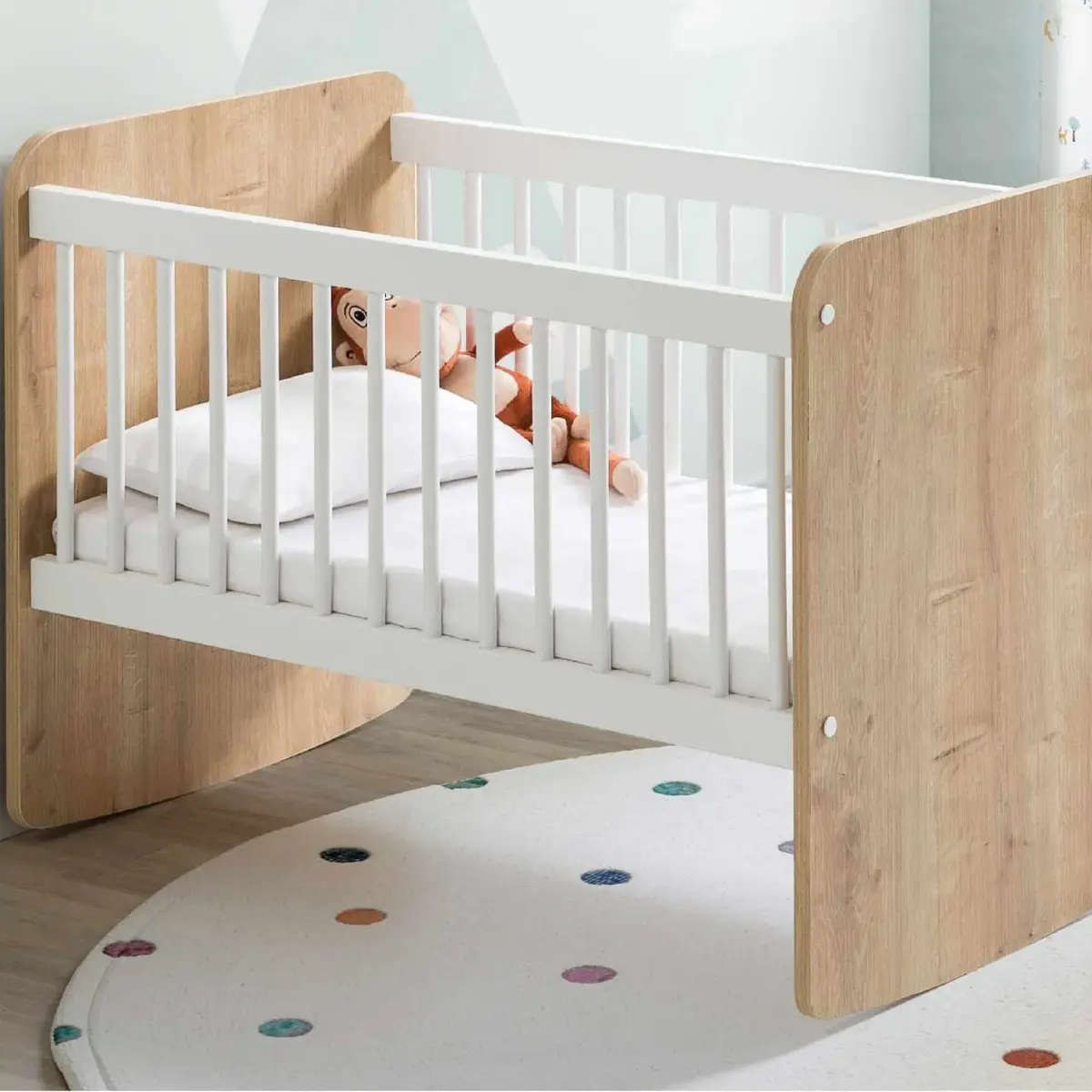 Pratik Sallanır Mini Beşik 50X90 cm Ahşap