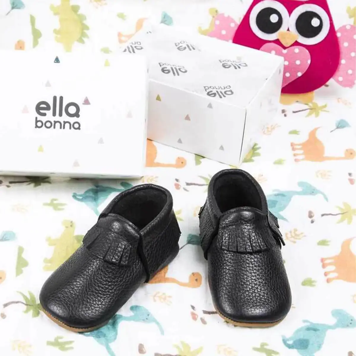 Ella Bonna Bebek Ayakkabısı Hakiki Deri Mokasen Siyah