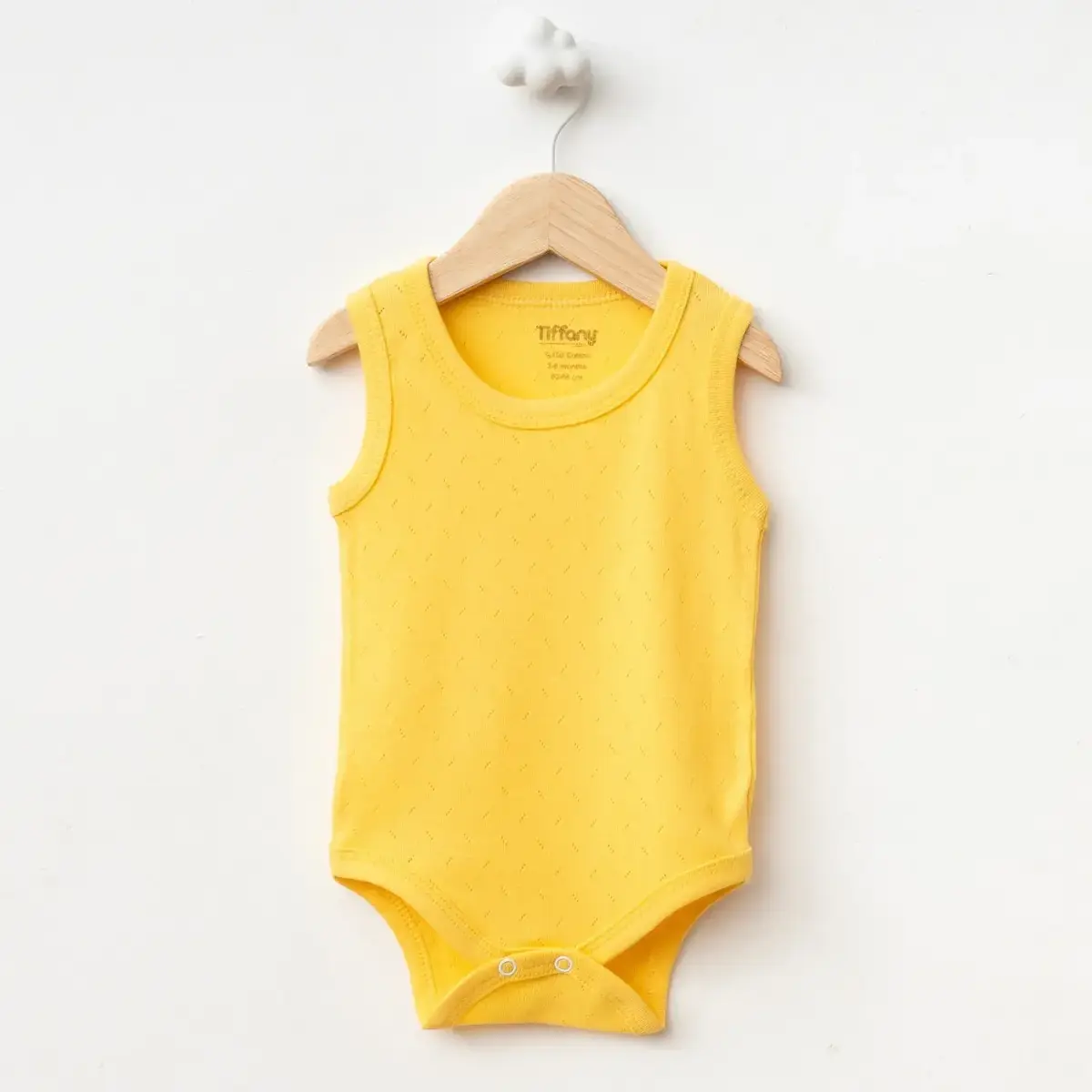 Tiffany Atlet Body Jakarlı Basic Tema Sarı