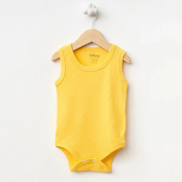 Tiffany Atlet Body Jakarlı Basic Tema Sarı