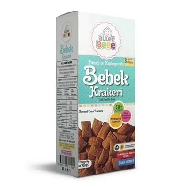 Aller Bebe Glutensiz Pirinçli ve Keçiboynuzlu Kraker 100 gr