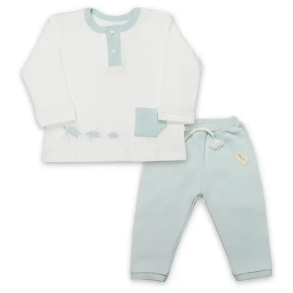 Bistyle 2li Takım Hello World Mint - Ekru