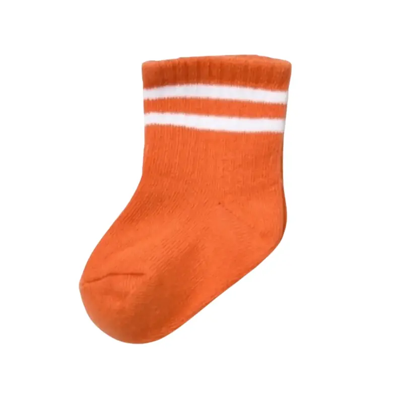 Bibaby Organik Çorap Soket Çizgili Turuncu