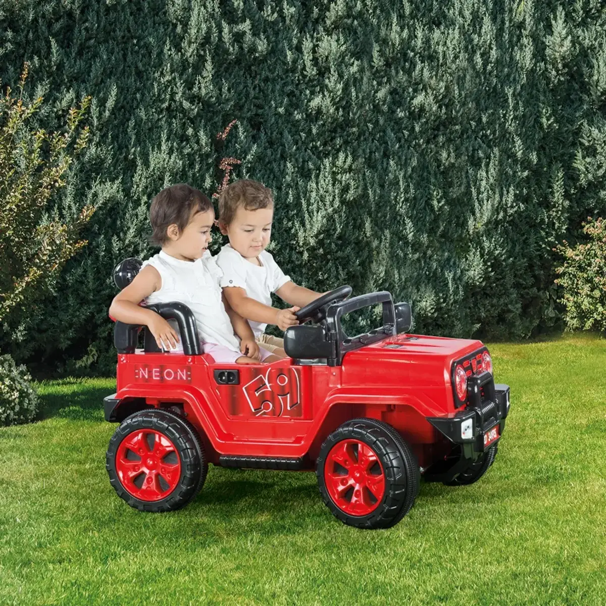 Dolu Neon Akülü Araba 12V Kırmızı