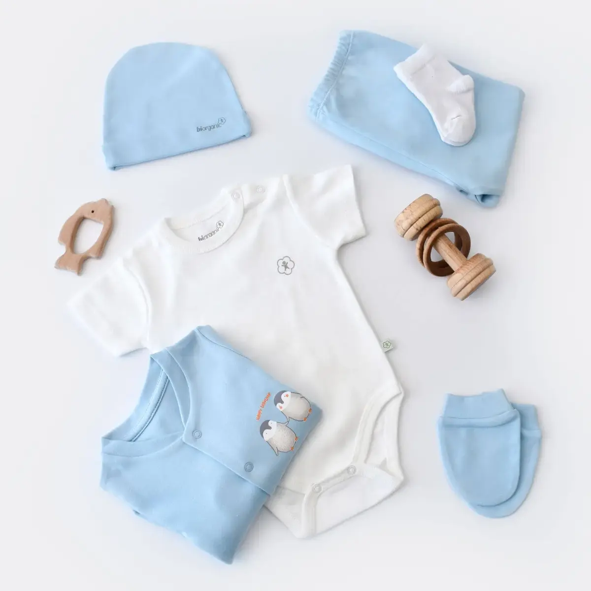 Bibaby Organik Hastane Çıkışı 10lu Hello New Penguins Mavi