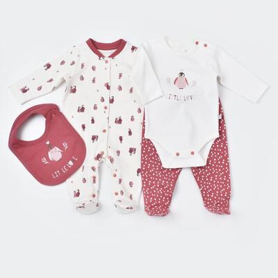 Bibaby Organik Zıbın Takımı Battaniyeli Tüllü Little Love Rose Dry