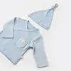 Bibaby Organik Zıbın Takımı 3lü Soft Modal Mavi