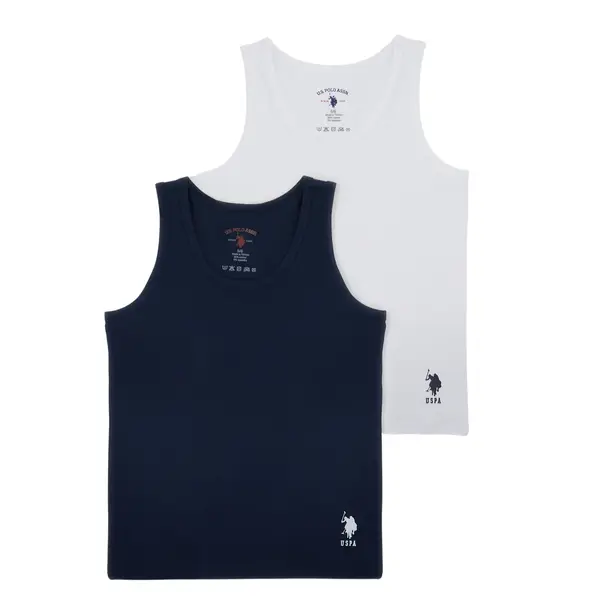 U.S. Polo 2li Takım Atlet Lacivert - Beyaz