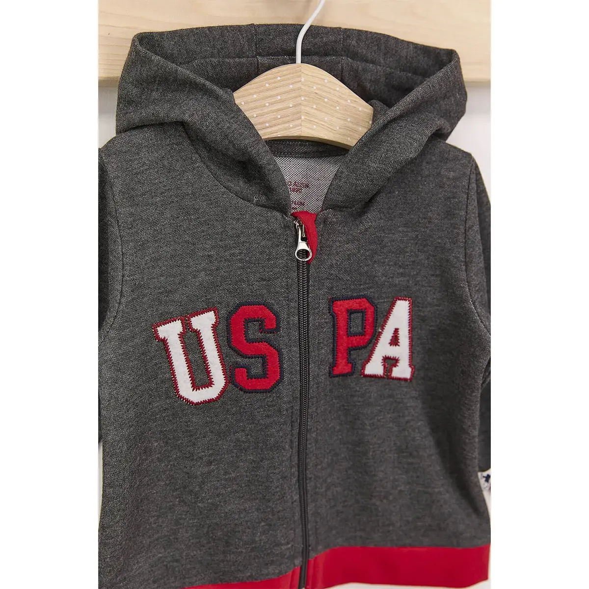 U.S. Polo 2li Takım Kapüşonlu Antrasit Melanj