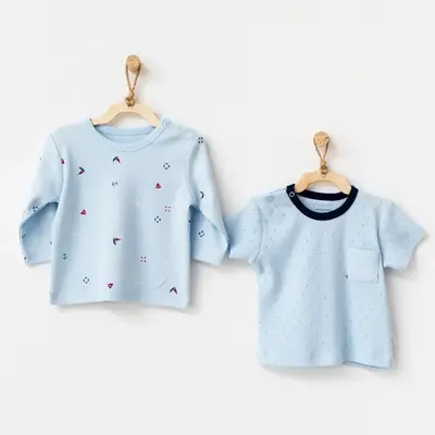 Andy Wawa T-Shirt 2li Cute The Seaside Life Mavi