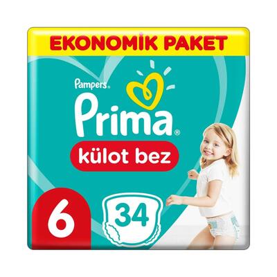 Prima Pants Külot Bebek Bezi 6 Beden Extra Large 15+ Kg 34li Jumbo Paket