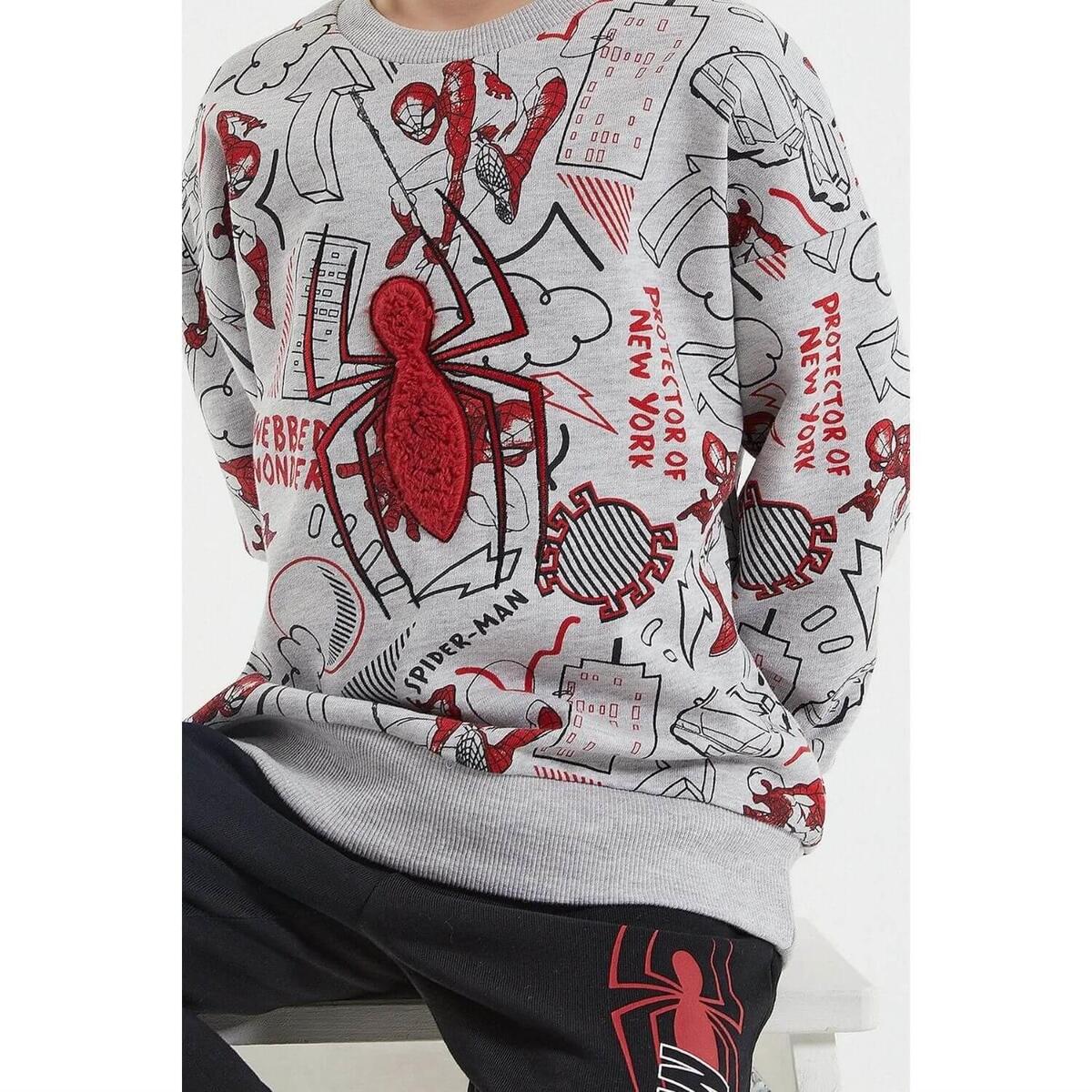 Spider Man Eşofman Takımı Gri Melanj