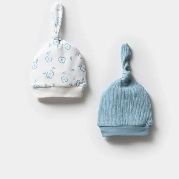 Moi Noi Şapka 2li Bağcıklı Mavi
