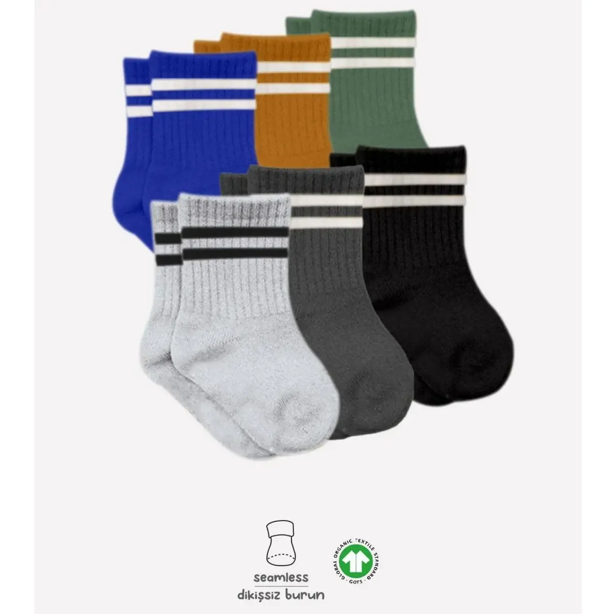 Bibaby Çorap Soket Bistyle 6lı Penye Çemberli Haki Bibaby Çorap Soket Bistyle 6lı Penye Çemberli Haki