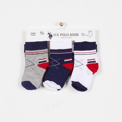 U.S. Polo Çorap Soket Beyaz - Lacivert