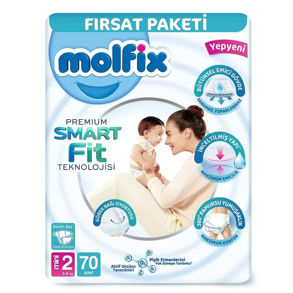 Molfix Premade Bebek Bezi 2 Beden Mini 70li Fırsat Paketi