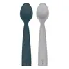 OiOi Nam Nam Mama Kaşığı 2li Deep Blue - Powder Grey