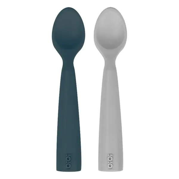 OiOi Nam Nam Mama Kaşığı 2li Deep Blue - Powder Grey