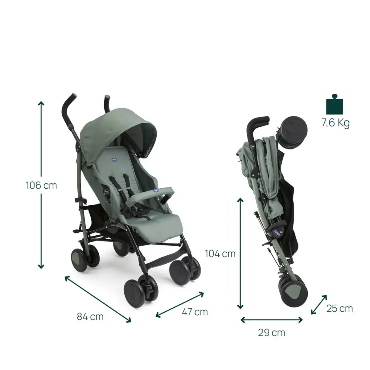 Chicco Echo Lite Baston Bebek Arabası Moss