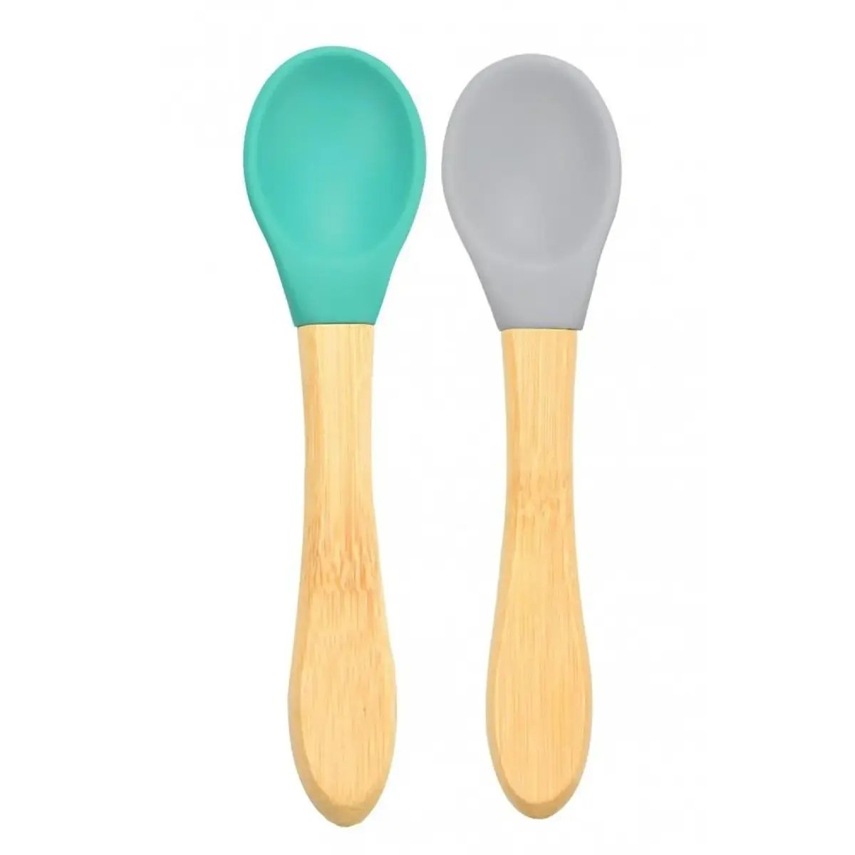 OiOi Mama Kaşığı 2li Aqua Green - Powder Grey OiOi Mama Kaşığı 2li Aqua Green - Powder Grey