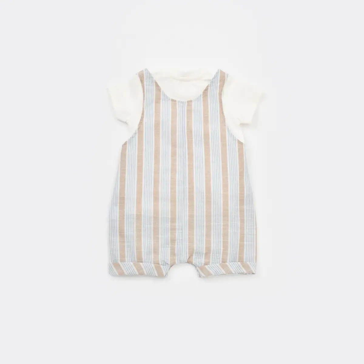 Bibaby Salopet Tulum Stripe Sytle Bej - Mavi