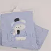 Mini Damla Battaniye Triko Love Nakışlı Mavi
