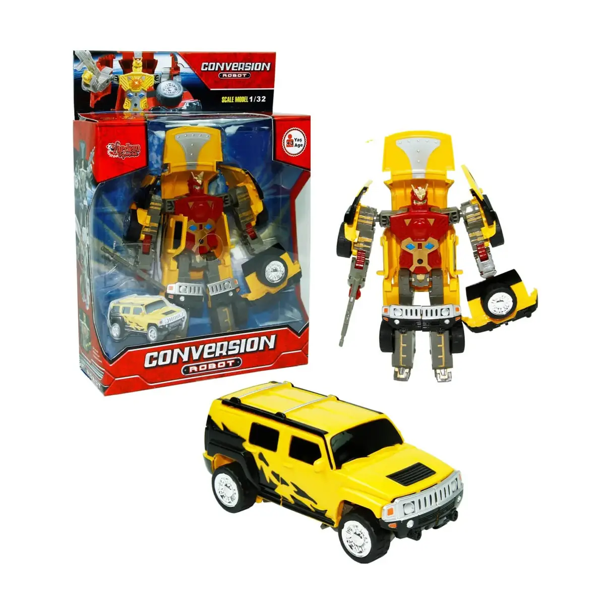 Vardem Conversion Işıklı Sesli Dönüşebilen Robot Araba