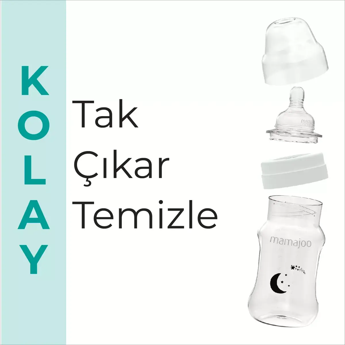 Mamajoo PP Biberon 270 ml & Gece ve Gündüz Biberon Emziği