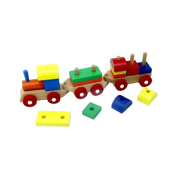 Playwood Kutuda Ahşap Eğitici Bloklu Tren